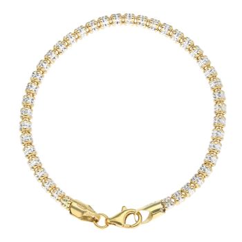 Gold Plated Silver Two Tone Fancy Bracelet 7"