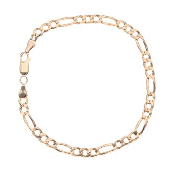 9ct Yellow Gold Figaro Bracelet 7.5"