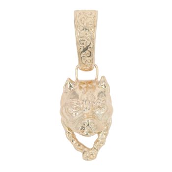 9ct Yellow Gold Patterned Dog Pendant