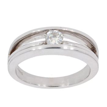 9ct White Gold 0.26ct Diamond Solitaire Ring by Anya Belle