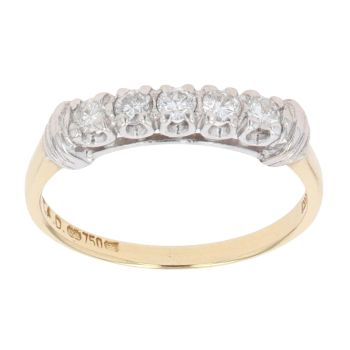 18ct Yellow Gold 0.25ct Five Stone Diamond Ring