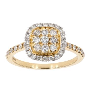 18ct Yellow Gold Diamond Cluster Ring by Anya Belle
