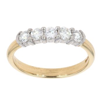 18ct Yellow Gold 5 Stone 0.50ct Diamond Ring