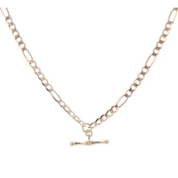 9ct Yellow Gold Figaro T-Bar Chain 18"