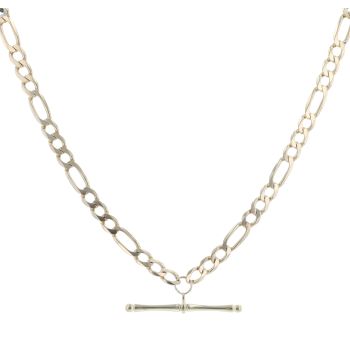 9ct Yellow Gold Figaro T-Bar Chain 20"