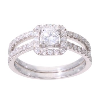 18ct White Gold 0.75ct Diamond Bridal Set