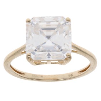 9ct Yellow Gold Cubic Zirconia Solitaire Ring