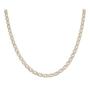 9ct Yellow And White Gold Diamond Curb Chain 18"