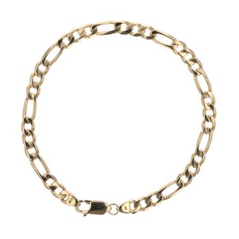 9ct Yellow Gold Figaro Bracelet 8.5"