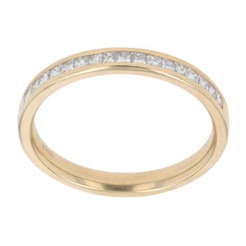 18ct Yellow Gold 0.50ct Princess Cut Diamond Half Eternity Ring