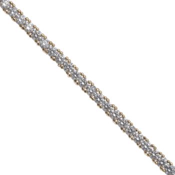 Lab Grown 9ct Yellow Gold 3.00ct Diamond Tennis Bracelet 7"