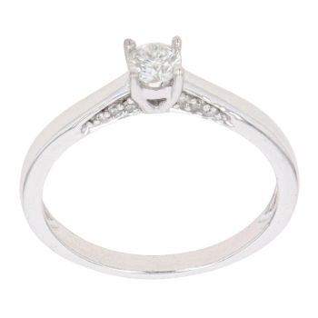9ct White Gold 0.25ct Brilliant Cut Diamond Solitaire Ring