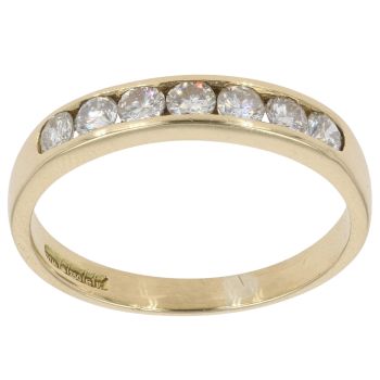 18ct Yellow Gold 0.50ct Brilliant Cut Diamond Half Eternity Ring