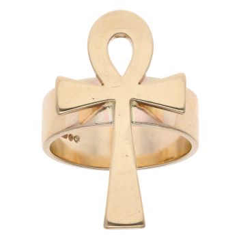 9ct Yellow Gold Ankh Fancy Ring