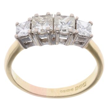 18ct Yellow Gold 1.75ct Princess Cut Diamond Fancy Ring