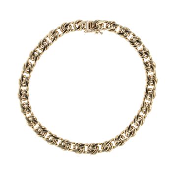 9ct Yellow Gold Double Curb Bracelet 8"
