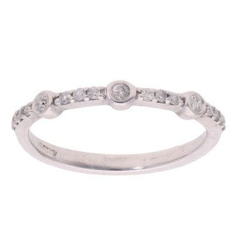 9ct White Gold 0.20ct Diamond Fancy Ring