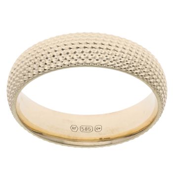 14ct Yellow Gold Textured 6mm Wedding Band