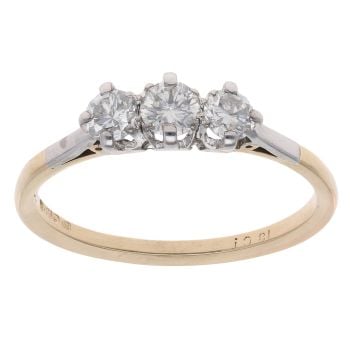 9ct Yellow Gold 0.50ct Diamond Trilogy Ring