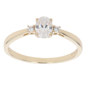 9ct Yellow Gold Cubic Zirconia Single Stone Ring