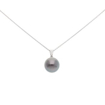 18ct White Gold Cultured Pearl Pendant And Chain 20"