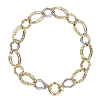 14ct Yellow And White Gold Fancy Bracelet 8"
