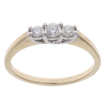 9ct Yellow Gold 0.33ct Diamond Trilogy Ring