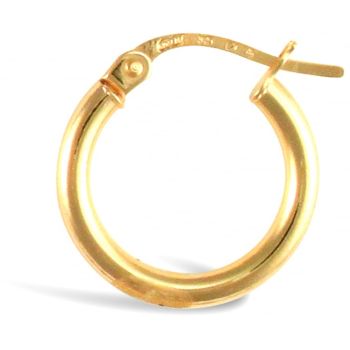 9ct Yellow Gold Ultra Light Plain Hoop Earrings