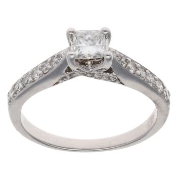 18ct White Gold 0.55ct Princess Cut Diamond Solitaire Ring