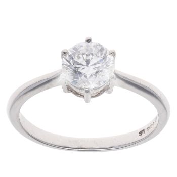 Lab Grown 9ct White Gold 1.00ct Diamond Solitaire Ring
