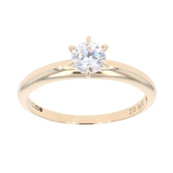 9ct Yellow Gold Cubic Zirconia Single Stone Ring