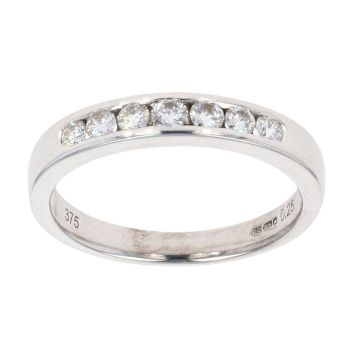 9ct White Gold 0.25ct Diamond Half Eternity Ring