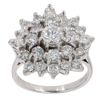 18ct White Gold 1.85ct Diamond Cluster Ring