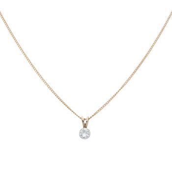 9ct Yellow Gold 0.35ct Brilliant Cut Diamond Solitaire Pendant And Chain 18"
