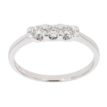 18ct White Gold 0.33ct Diamond Trilogy Ring