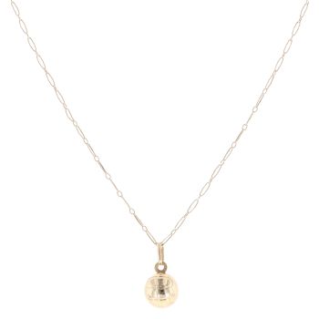 9ct Yellow Gold Fancy Ball Pendant and Chain 22"