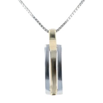 9ct Yellow and White Gold Fancy Pendant And Chain 16"