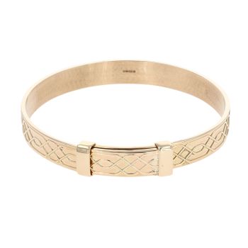 9ct Yellow Gold Patterned Expanding Bangle