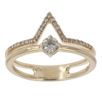 14ct Yellow Gold 0.35ct Diamond Wishbone Solitaire Ring