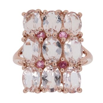 9ct Rose Gold Beryl Stone Set Ring