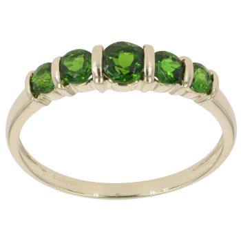 9ct Yellow Gold Diopside Five Stone Ring
