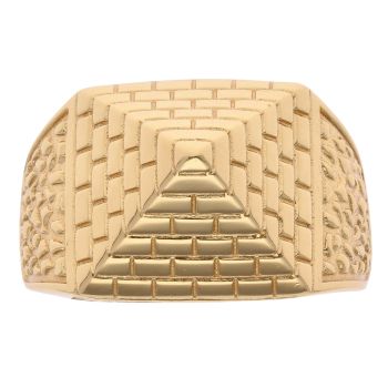 Silver Gold Plated Pyramid Ring