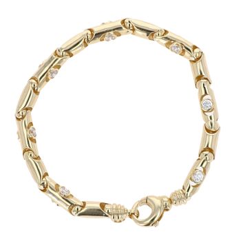 14ct Yellow Gold Cubic Zirconia Bracelet 8"