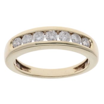 9ct Yellow Gold 0.50ct Brilliant Cut Diamond Half Eternity Ring