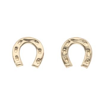 9ct Yellow Gold Horseshoe Stud Earrings