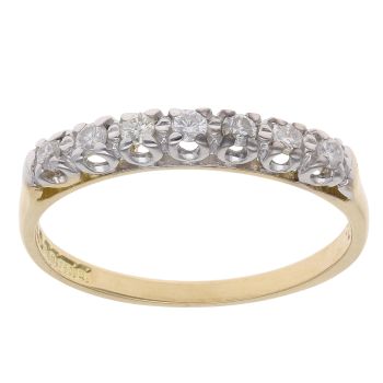 18ct Yellow Gold 0.20ct Brilliant Cut Diamond Half Eternity Ring