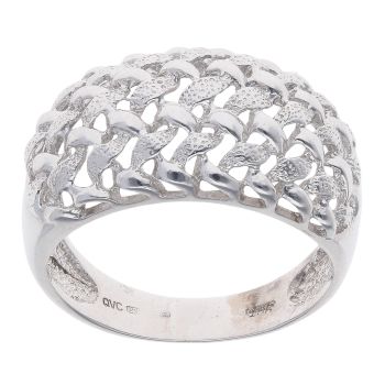 9ct White Gold Lattice Ring