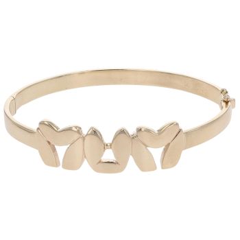 9ct Yellow Gold Mum Hinged Bangle