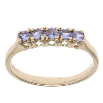 9ct Yellow Gold Tanzanite Five Stone Ring