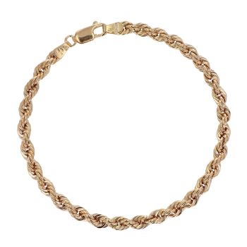 9ct Yellow Gold Rope Bracelet 7.5"